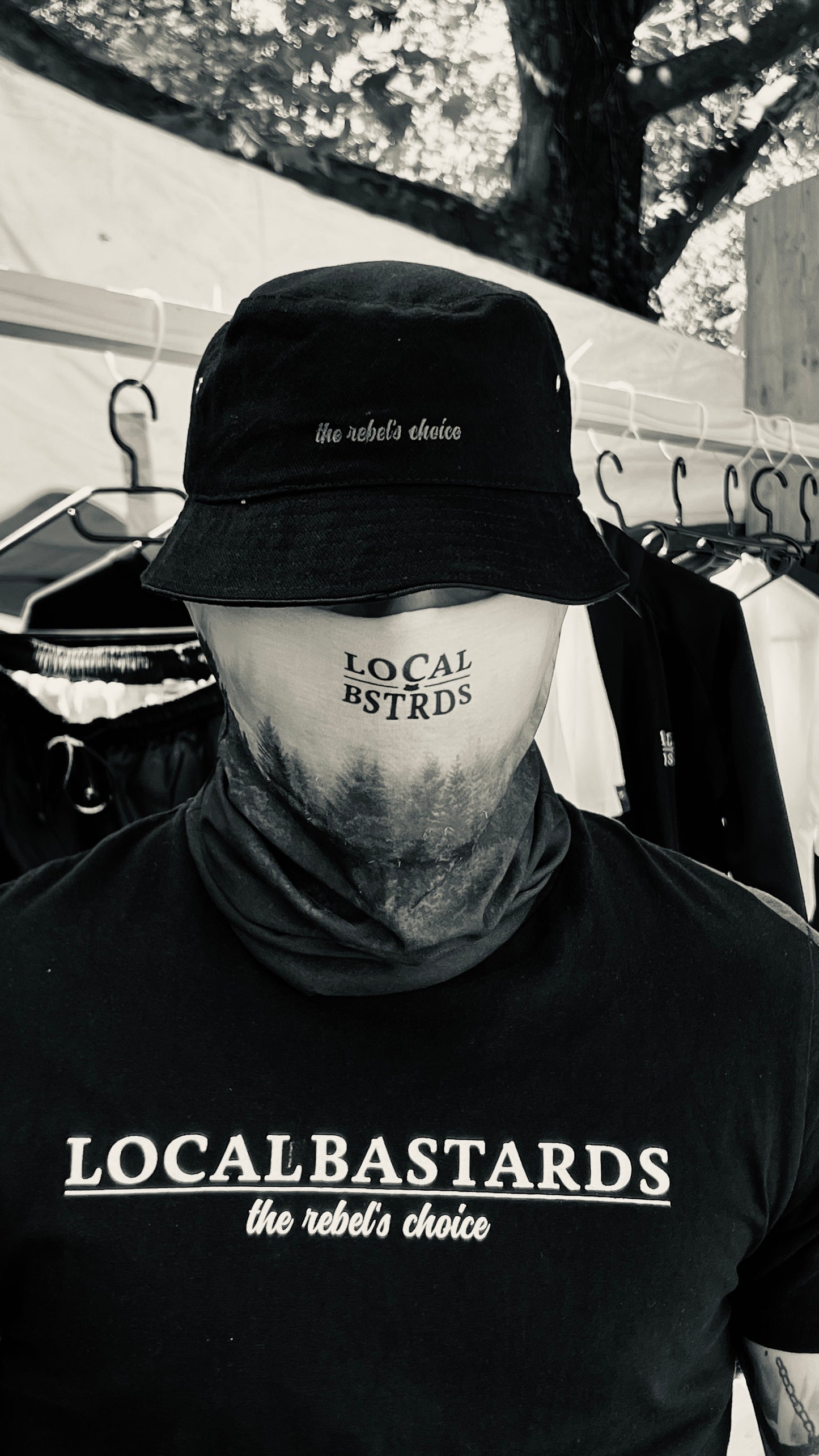 Schlauchschal - "no face no case" - schwarz / weiss