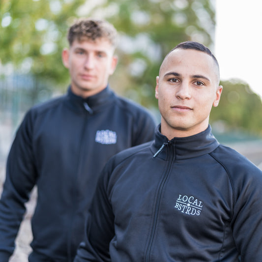 Trainerjacke - "l'asocial" - schwarz